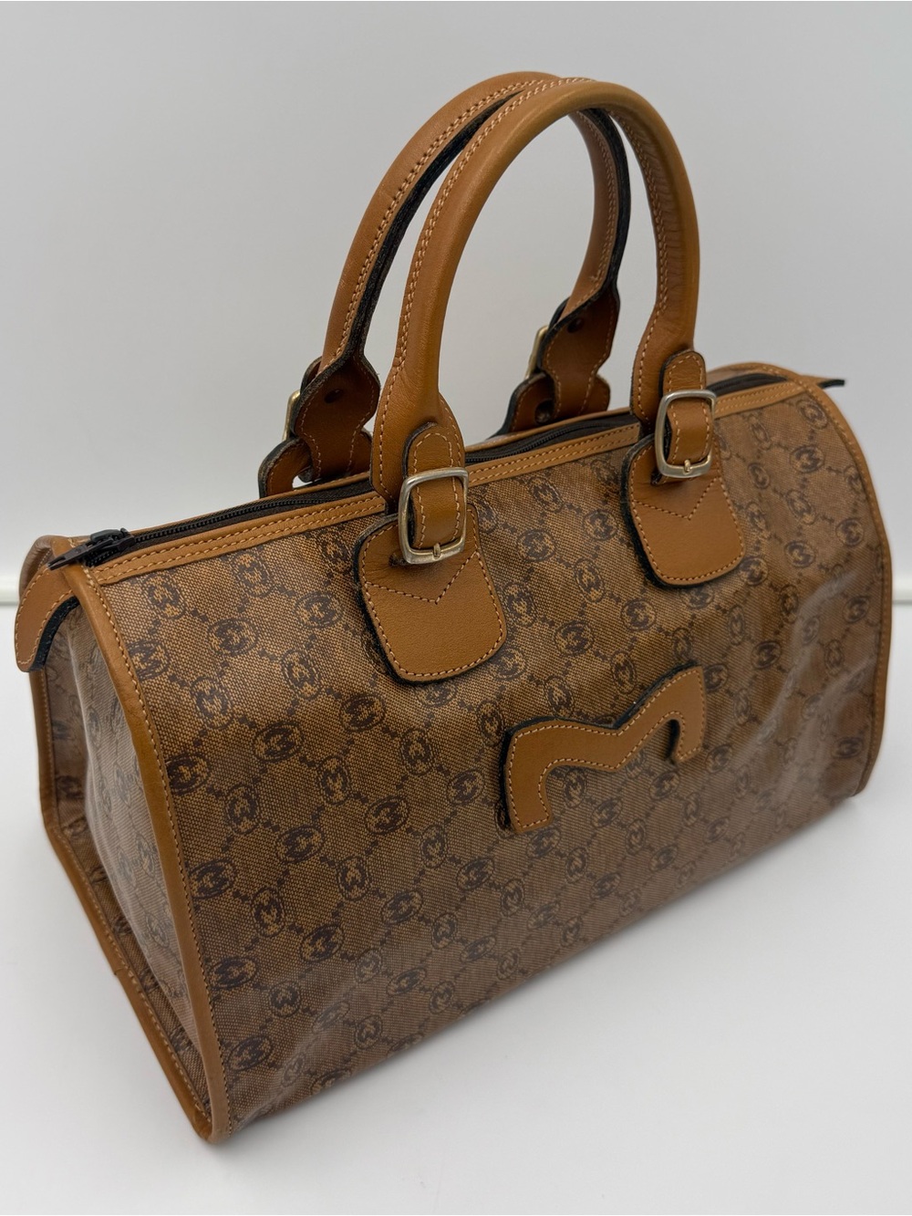 🐢MORABITO 1905 PARIS Monogram Polochon 32 Bag • Made in FRANCE •Imperial Warrant - Picture 2 of 16